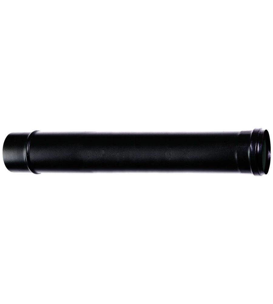 TUBO DRITTO DA 0,25 METRI IN ACCIAIO SMALTATO VERNICIATO NERO, 80 MM
